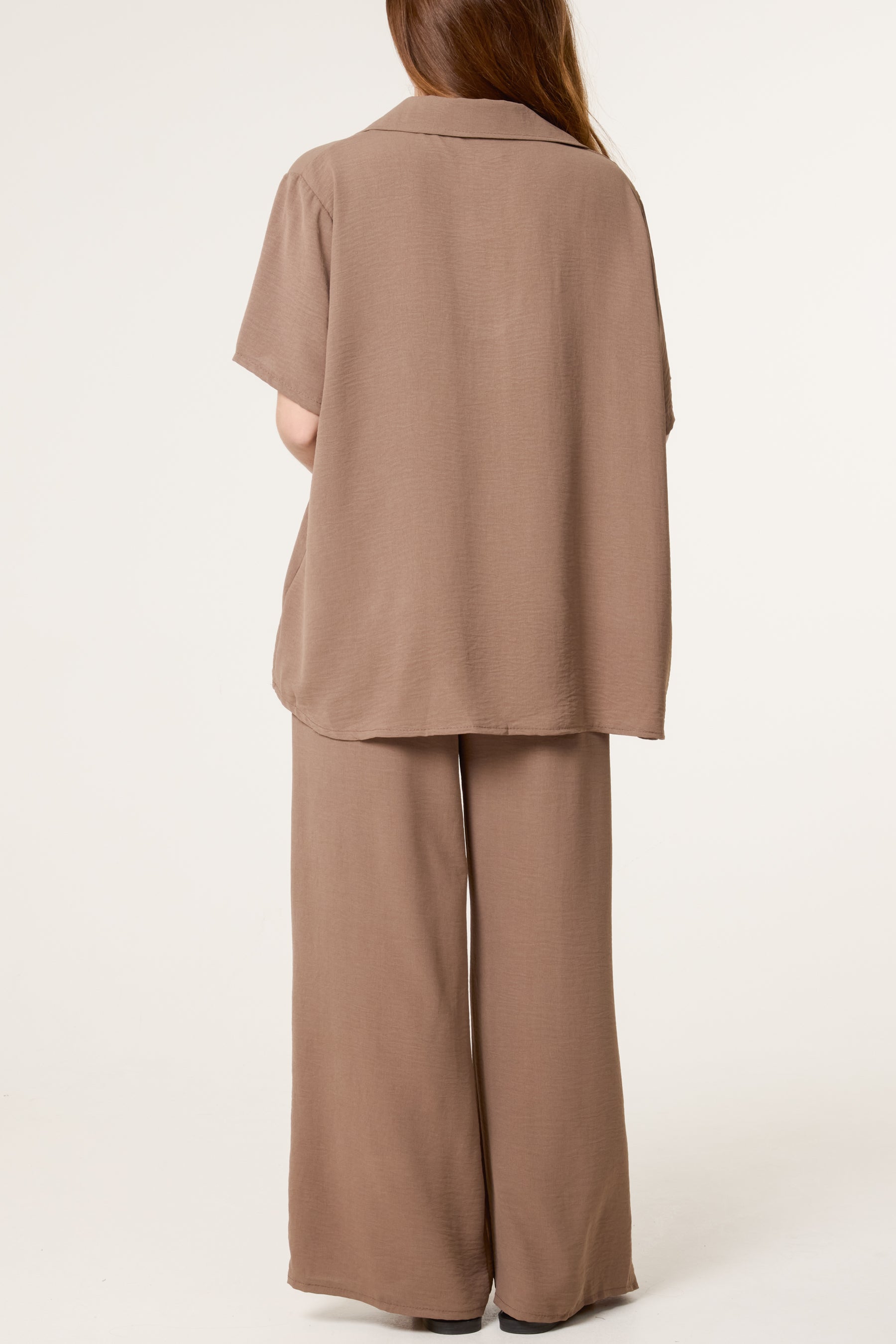 Scarf Detail Top & Trousers Set
