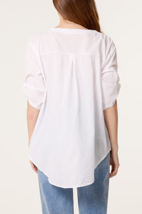 Embellished Cut-Out Floral Shirt