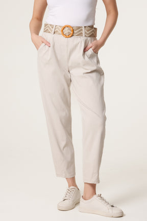 Pattern Belted Magic Trousers