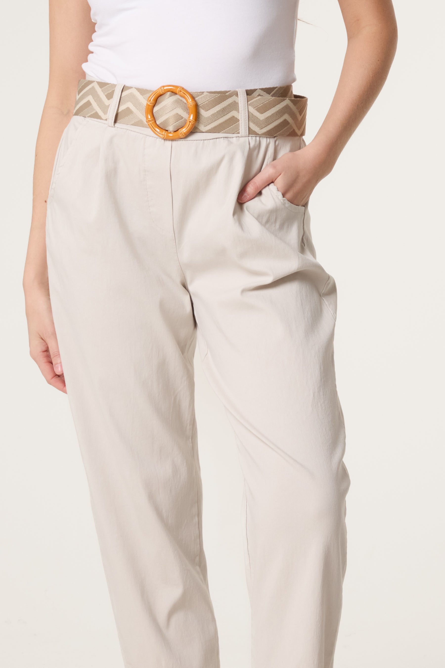 Pattern Belted Magic Trousers