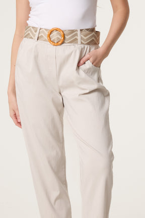Pattern Belted Magic Trousers