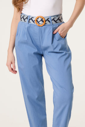 Pattern Belted Magic Trousers