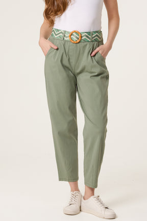 Pattern Belted Magic Trousers