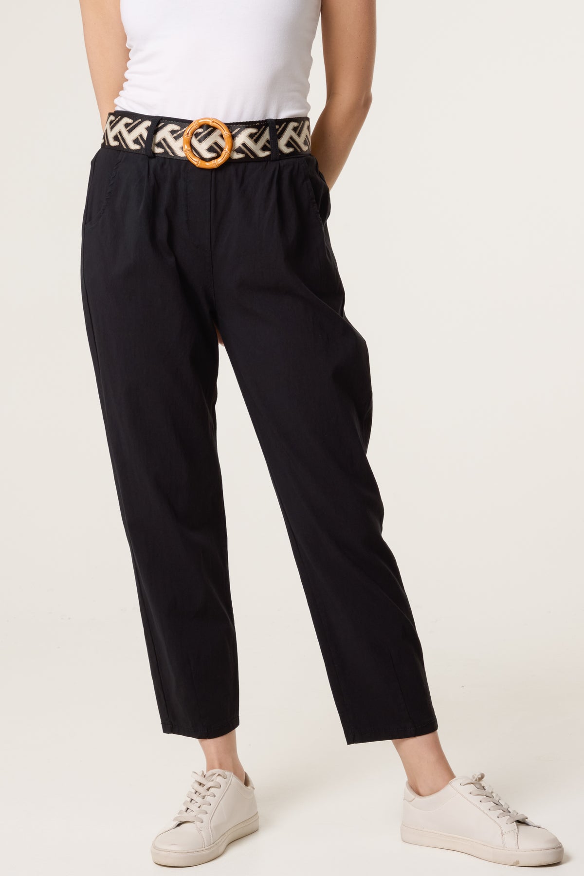 Pattern Belted Magic Trousers