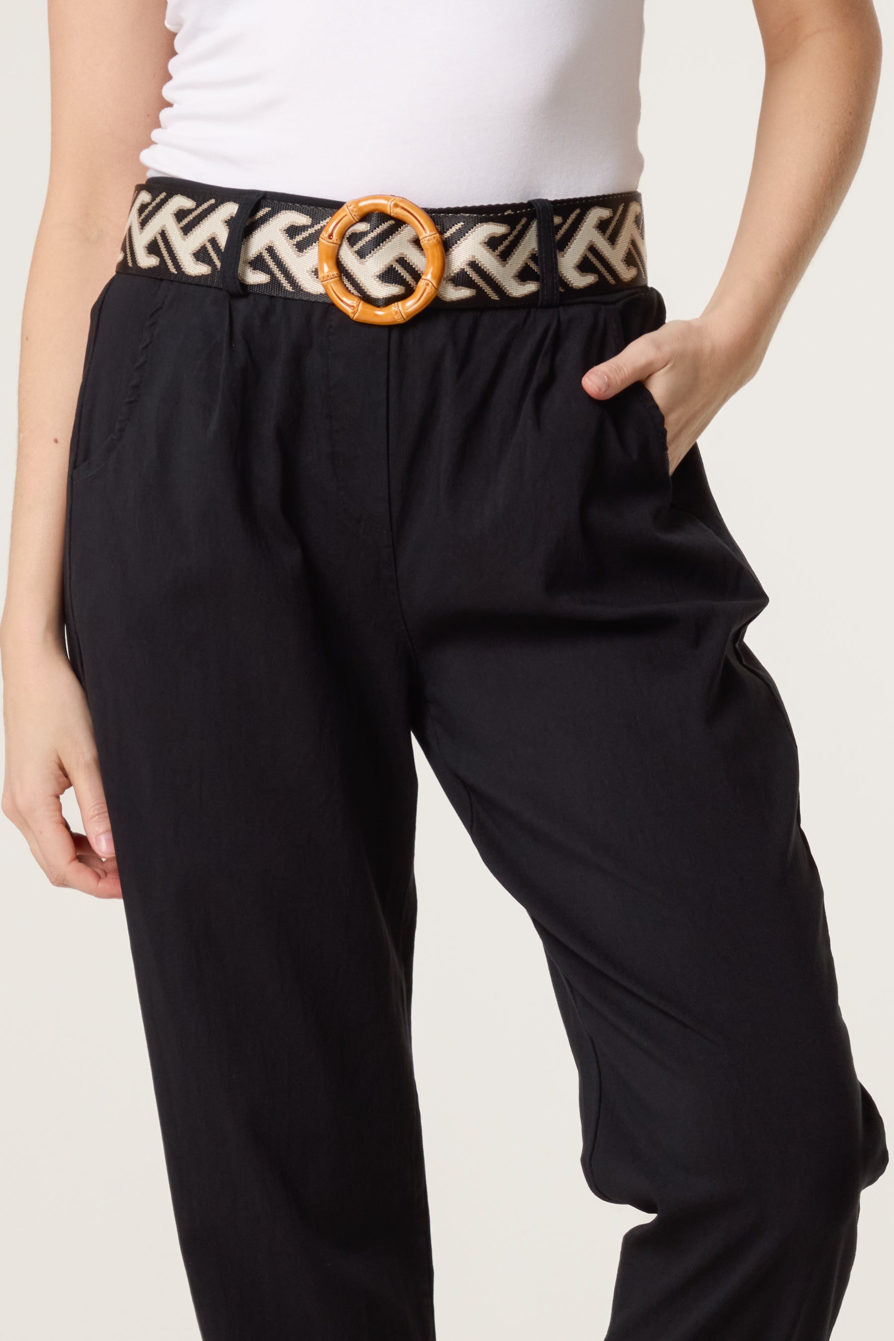 Pattern Belted Magic Trousers