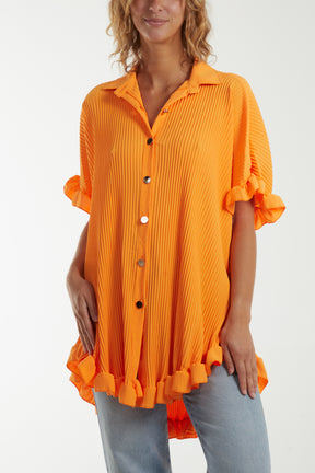 Plisse Shirt Dress