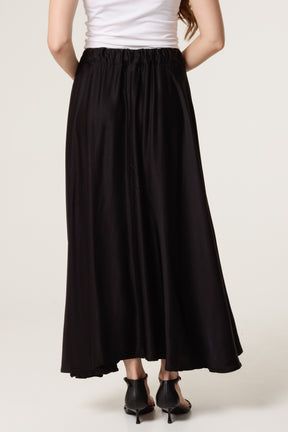 Elasticated Satin Maxi Skirt