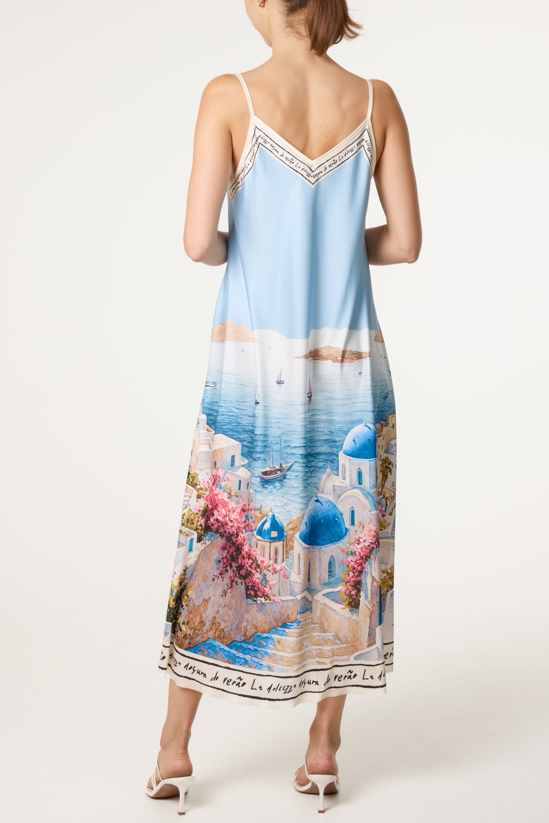 Santorini Satin Cami Midi Dress
