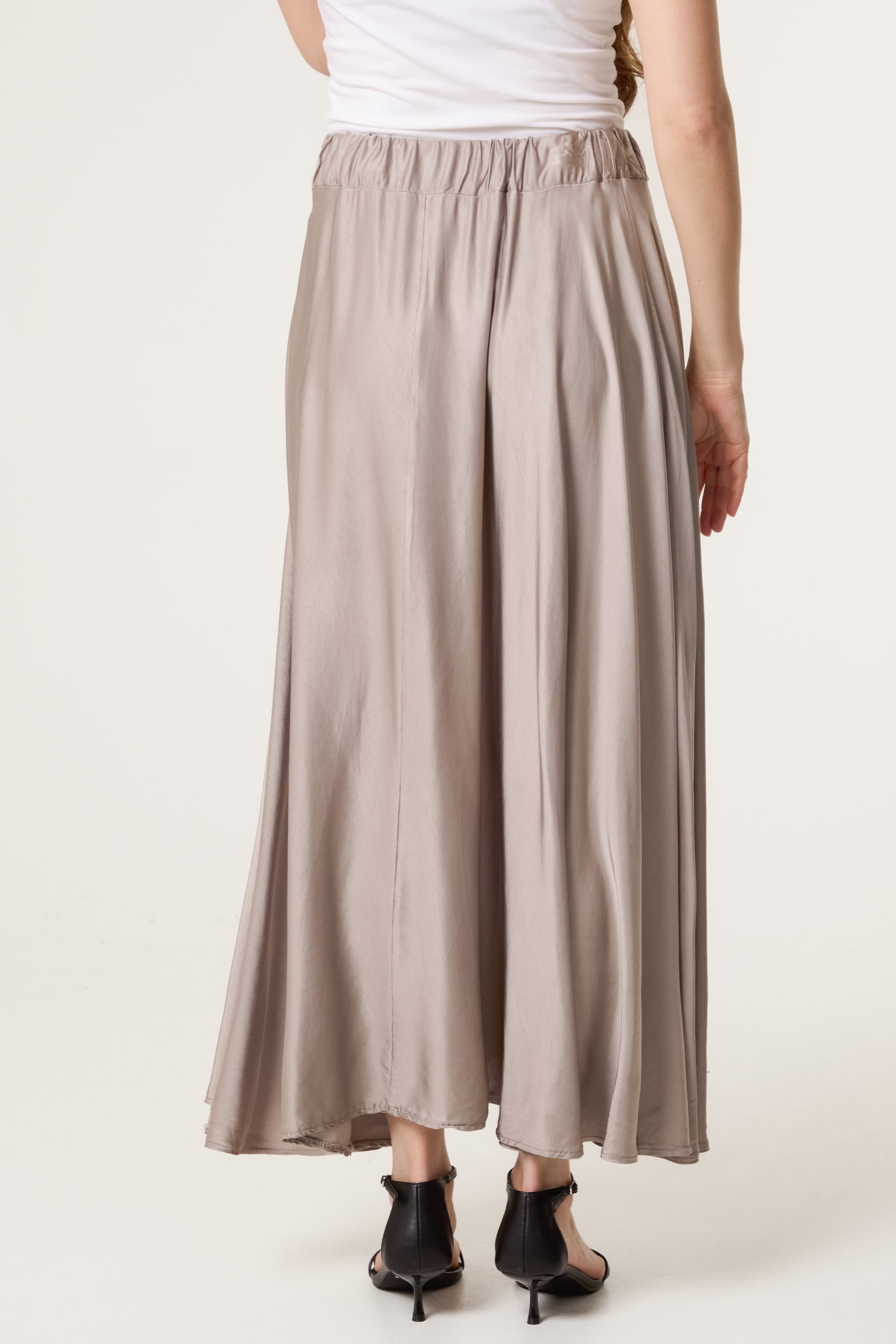 Elasticated Satin Maxi Skirt