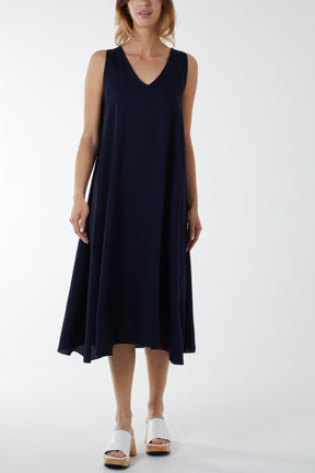 V Neck Sleeveless Dress