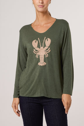 Lobster Fine Knit Jumper