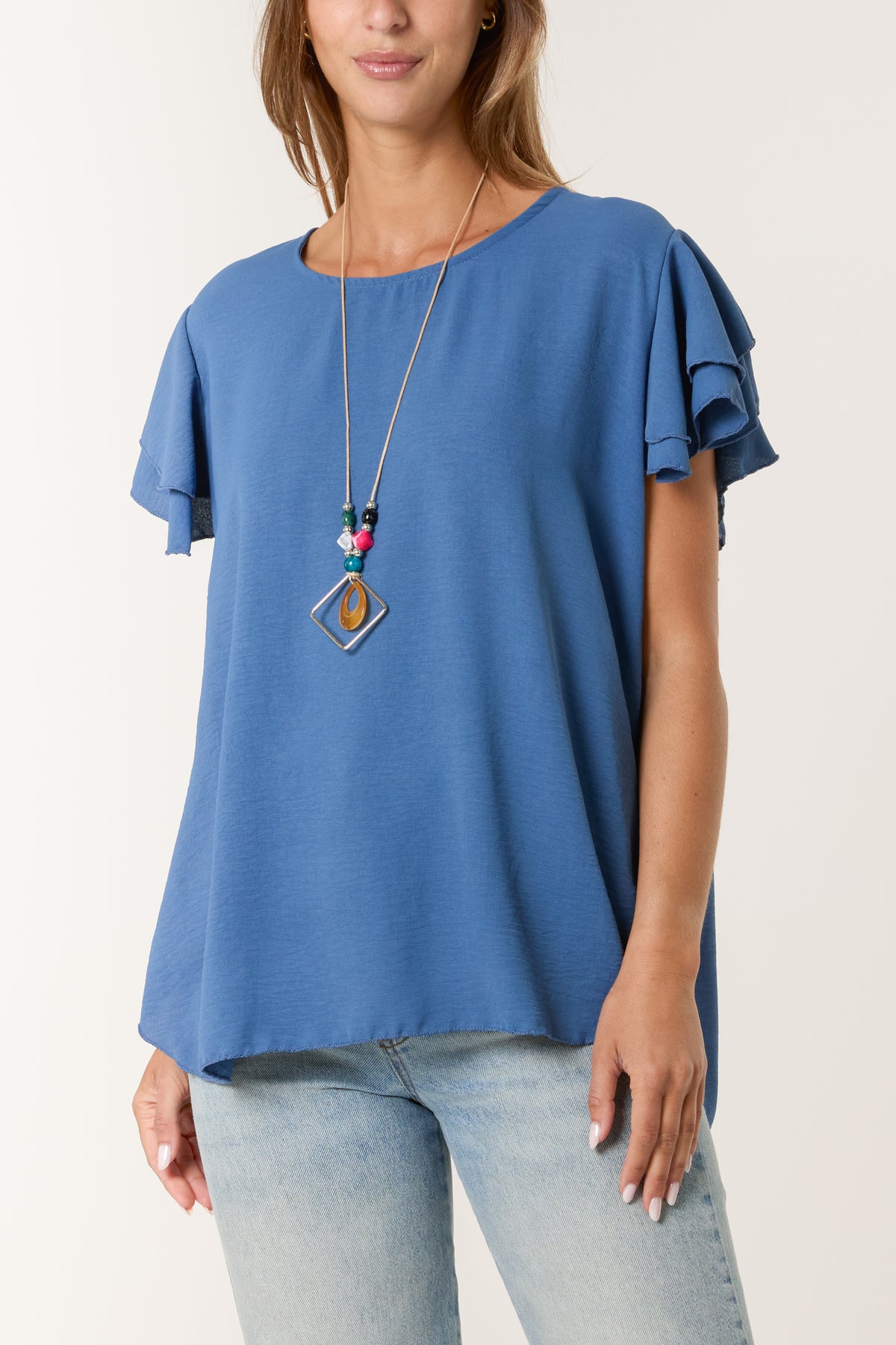 Flutter Sleeve Necklace Top
