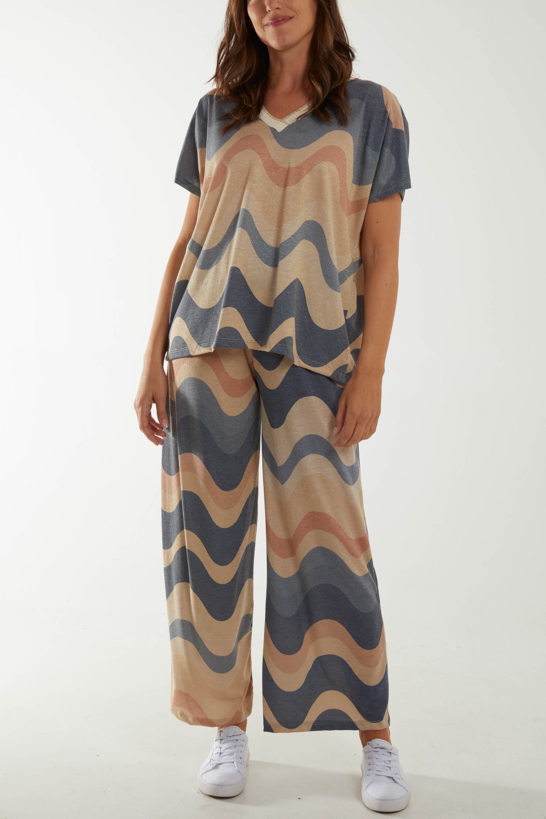 Waves Shimmer Top & Trousers Co-Ord Set
