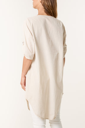 Broderie Anglaise Gold Button Blouse