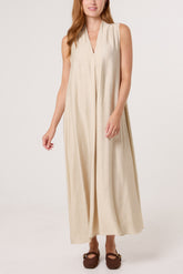 Sleeveless V-Neck Maxi Dress
