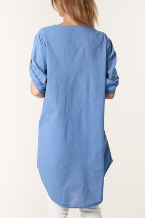Broderie Anglaise Gold Button Blouse