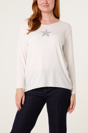 Diamante Star Long Sleeve Jumper