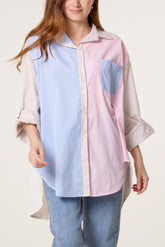 Colourful Striped Asymmetric Longline Shirt