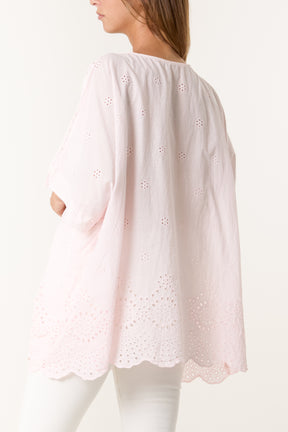 Broderie Anglaise Scallop Edge Blouse