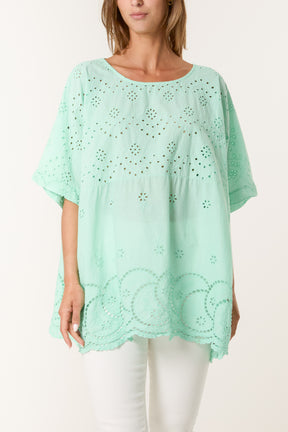 Broderie Anglaise Scallop Edge Blouse