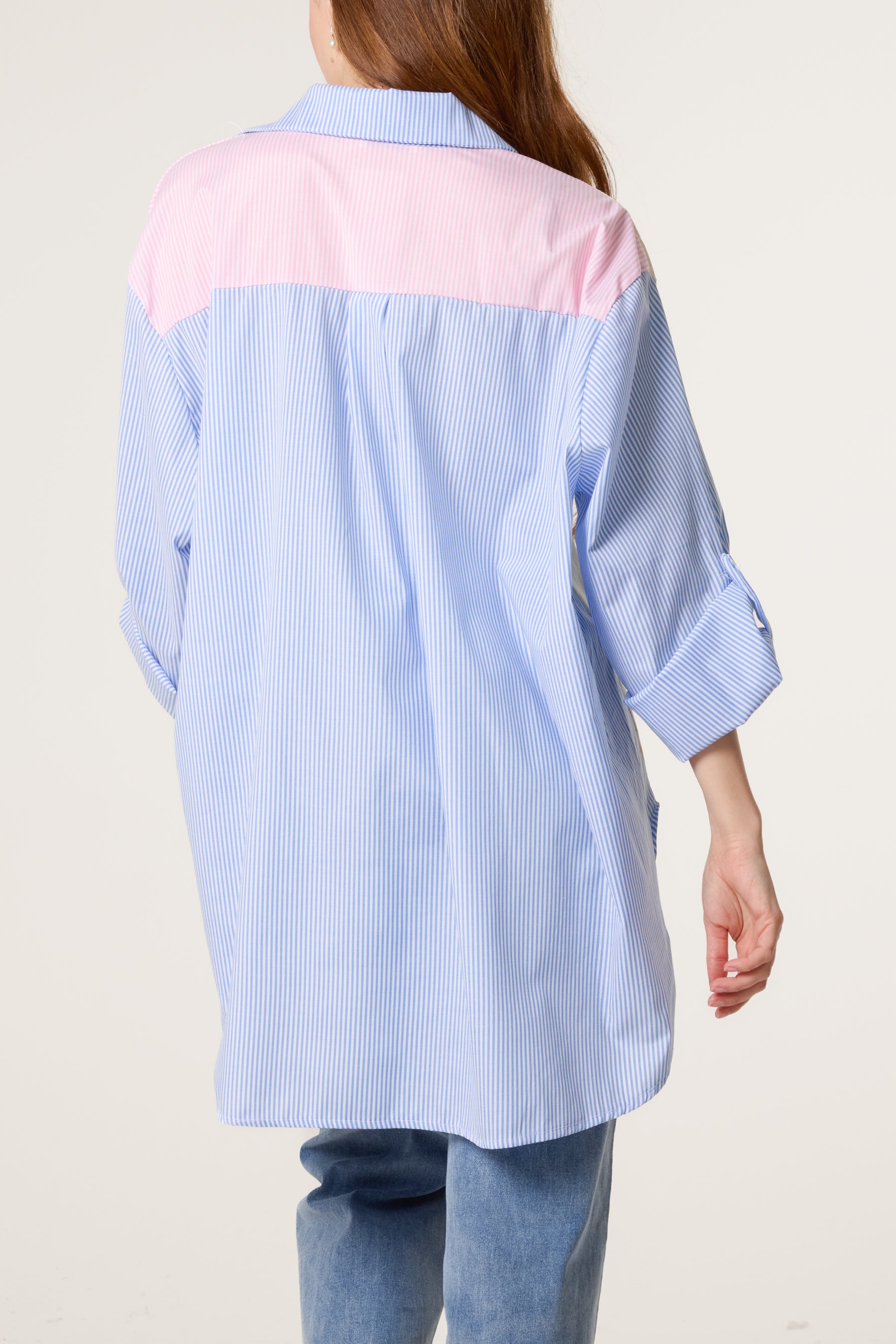 Colourful Striped Asymmetric Longline Shirt