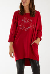 Diamante Festive Christmas Pocket Jumper/Dress