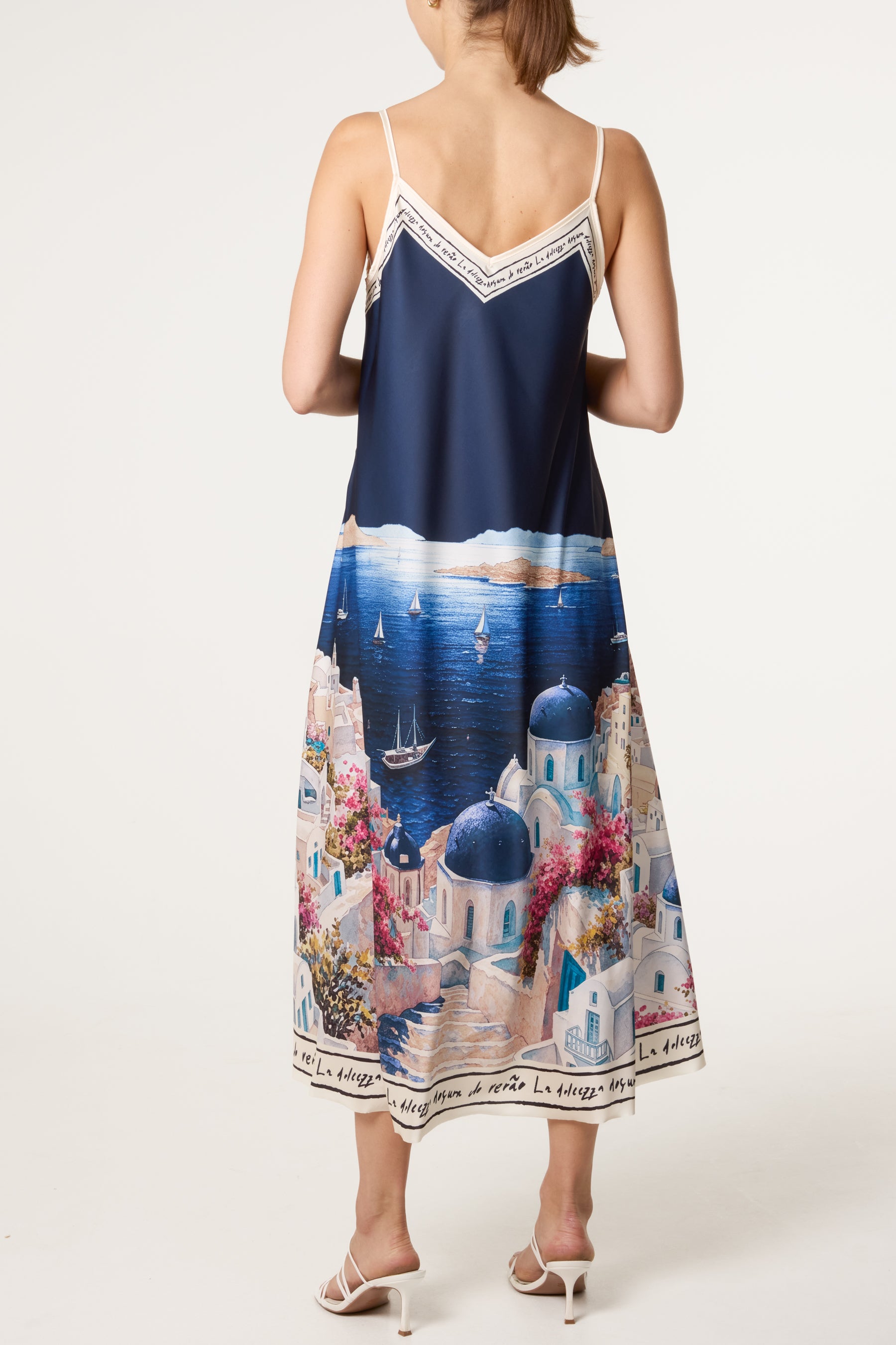 Santorini Satin Cami Midi Dress