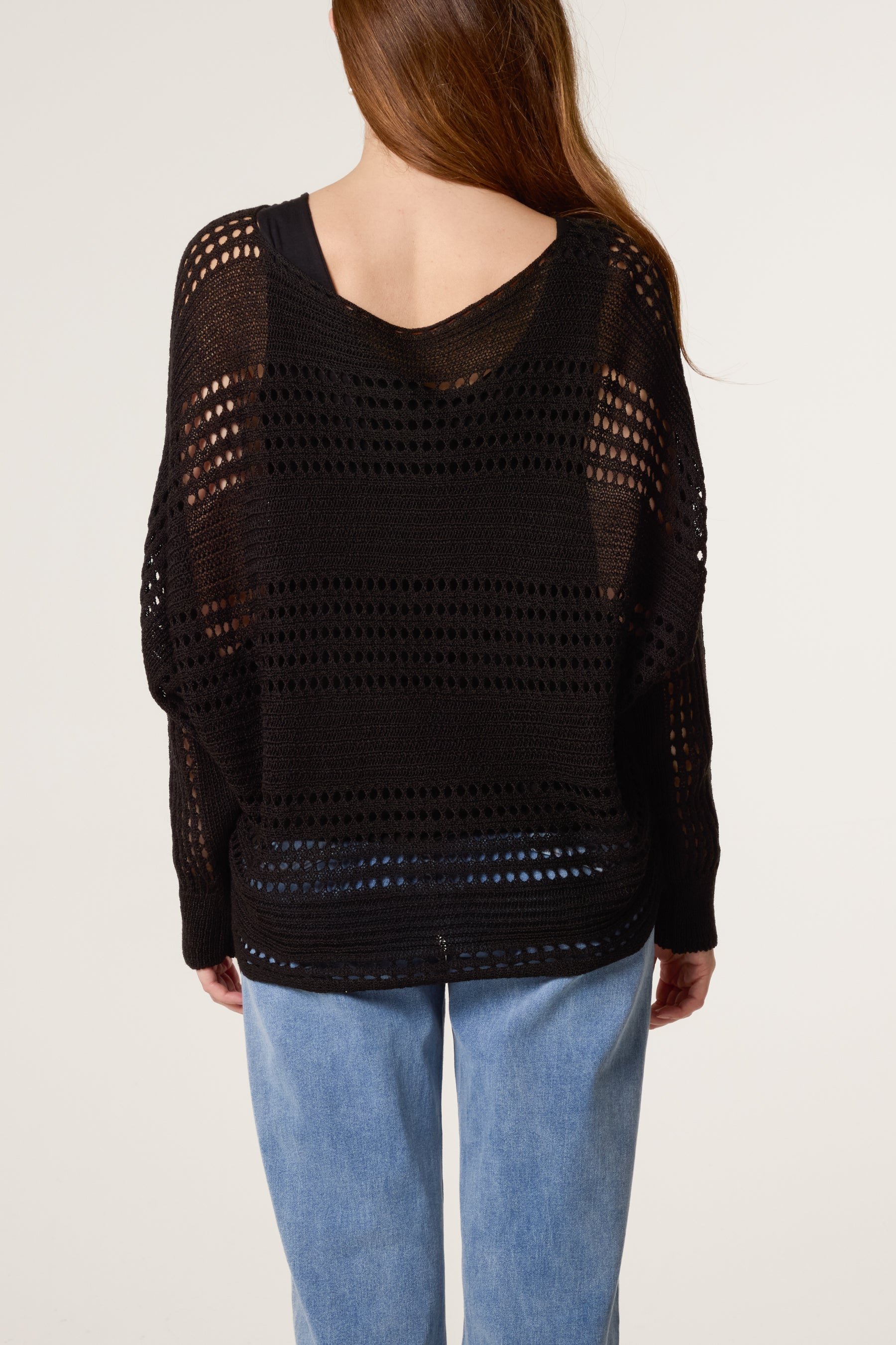 Crochet Knit Long Sleeve Top
