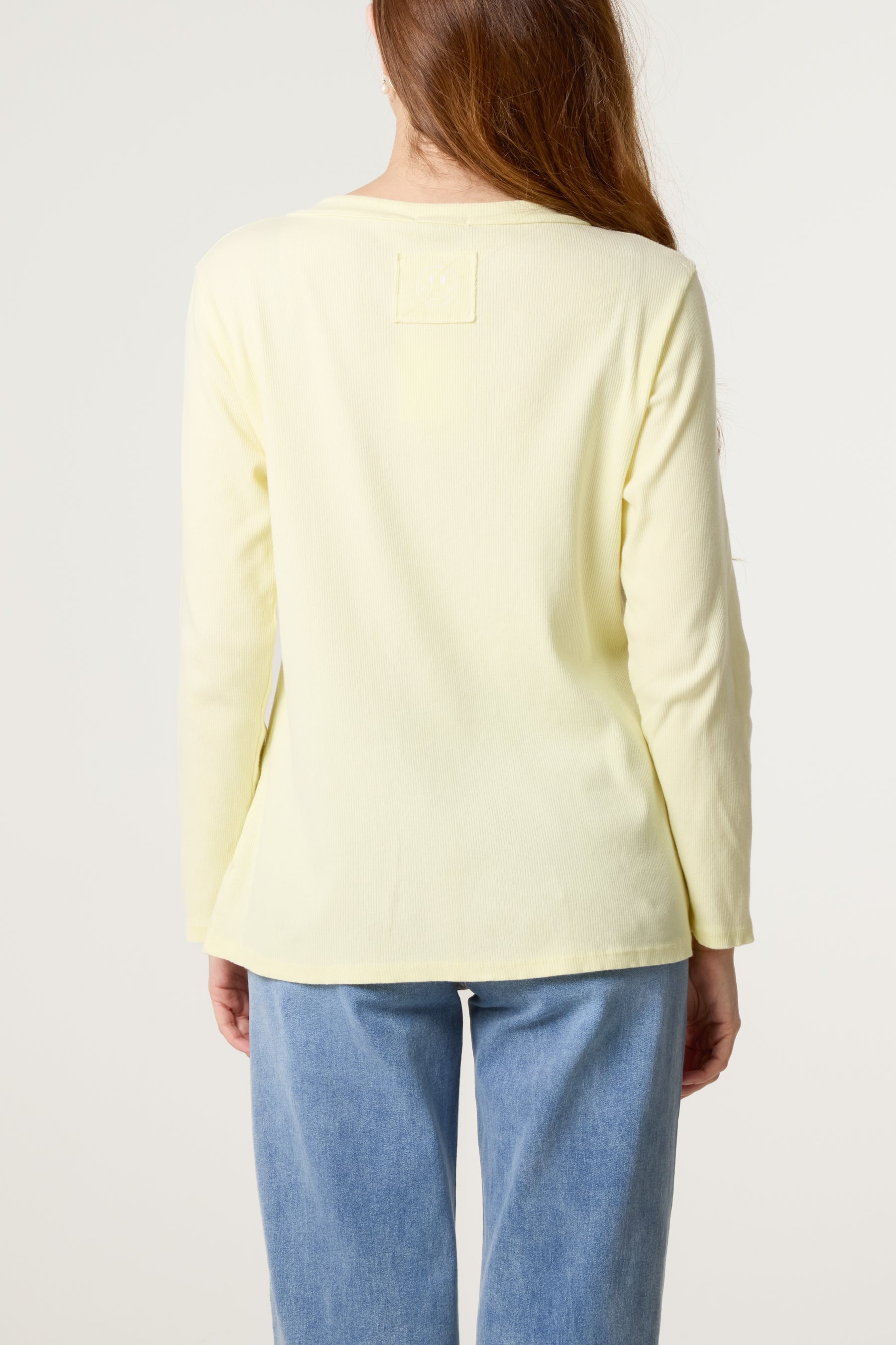 Smiley Face Back Long Sleeve Top