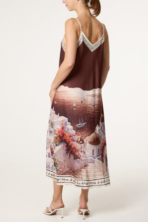 Santorini Satin Cami Midi Dress