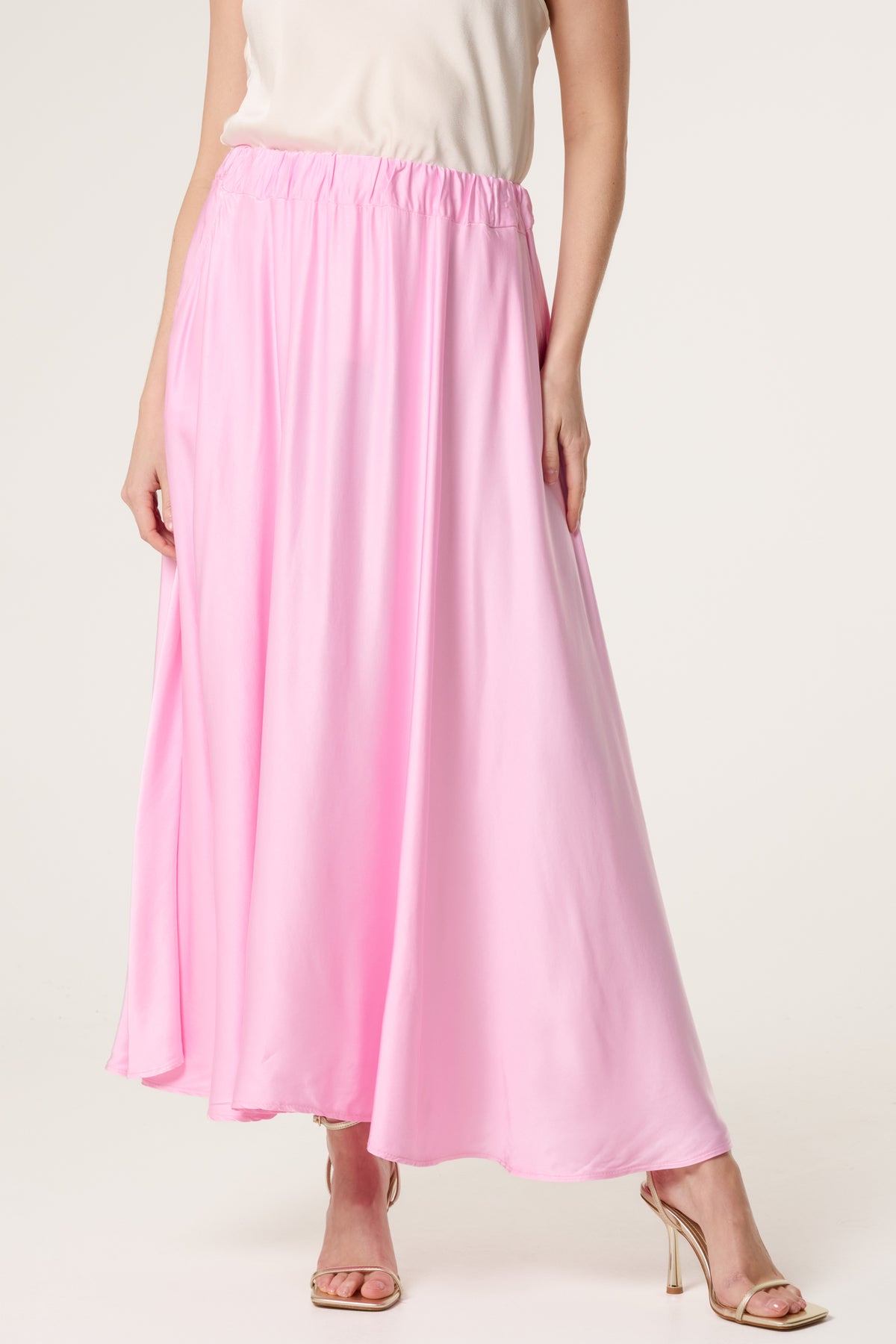Elasticated Satin Maxi Skirt