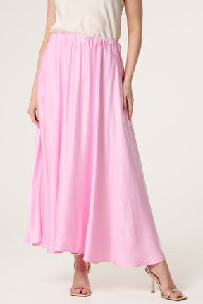 Elasticated Satin Maxi Skirt