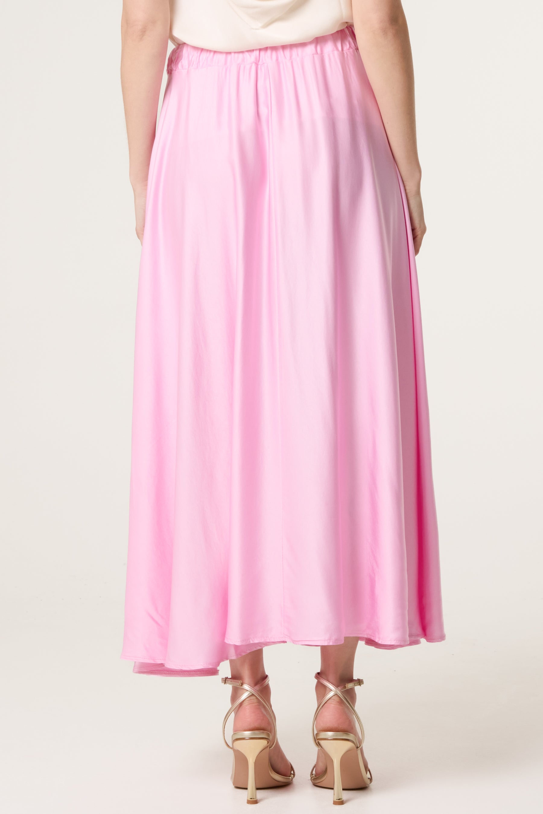 Elasticated Satin Maxi Skirt