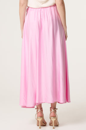 Elasticated Satin Maxi Skirt