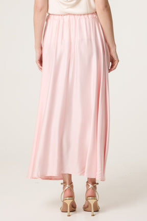 Elasticated Satin Maxi Skirt