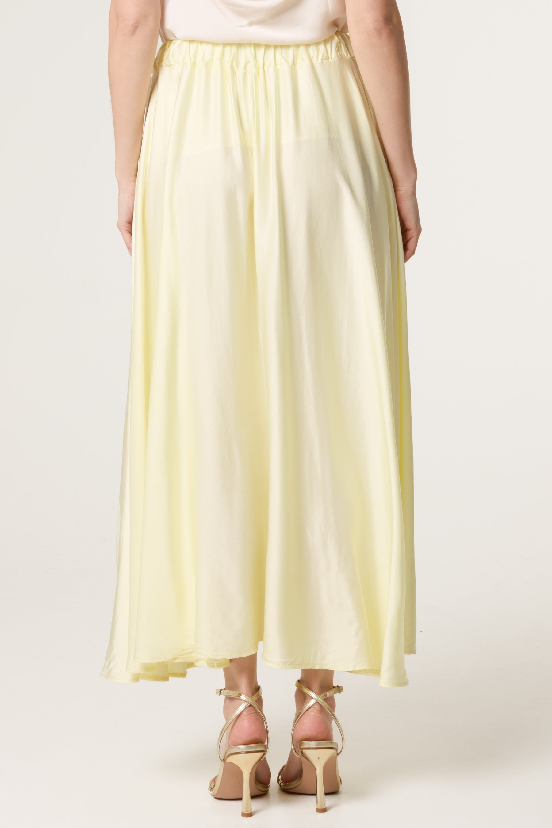 Elasticated Satin Maxi Skirt