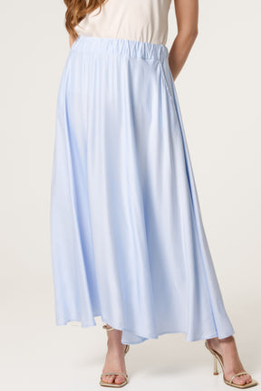 Elasticated Satin Maxi Skirt
