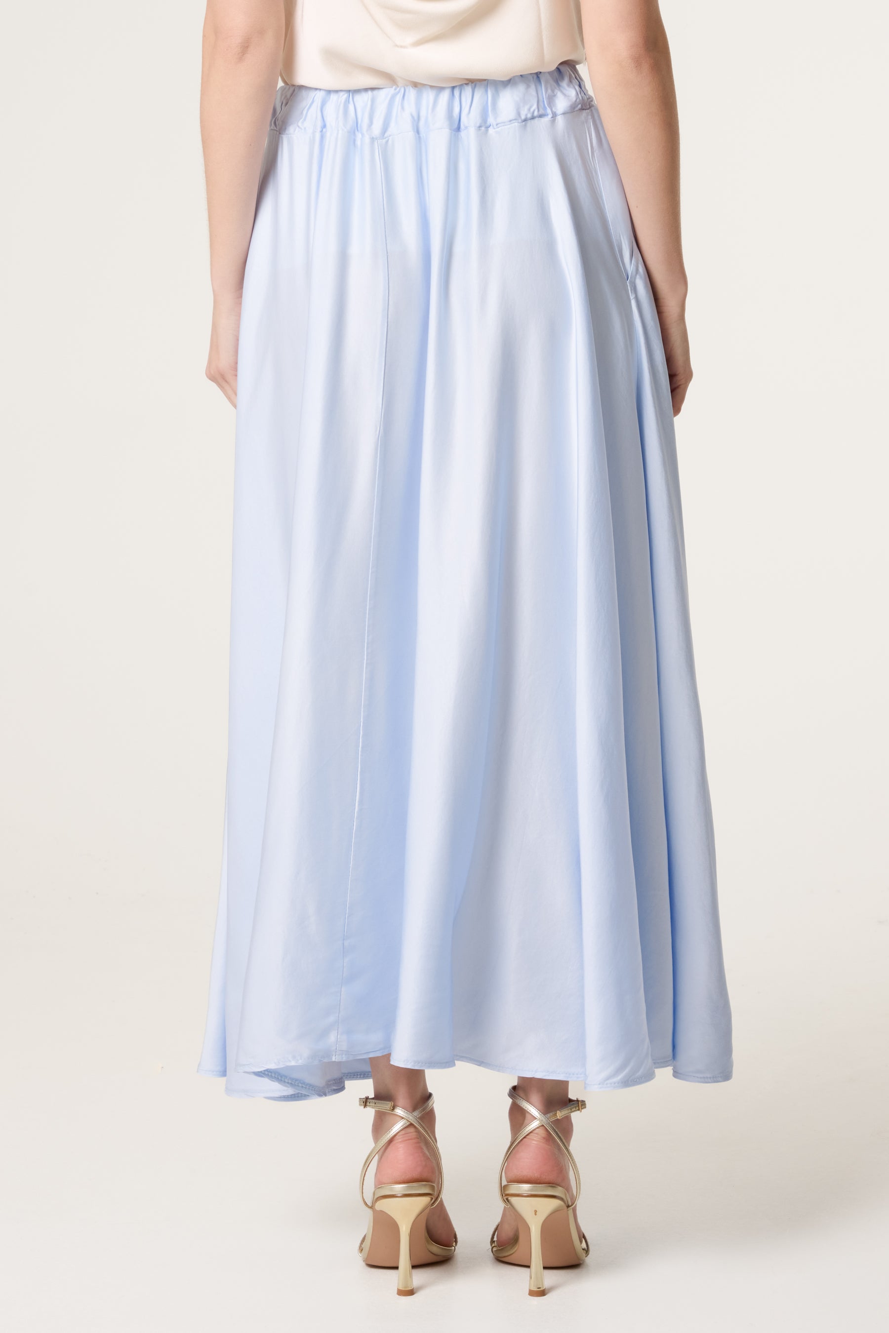 Elasticated Satin Maxi Skirt