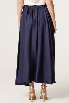 Elasticated Satin Maxi Skirt