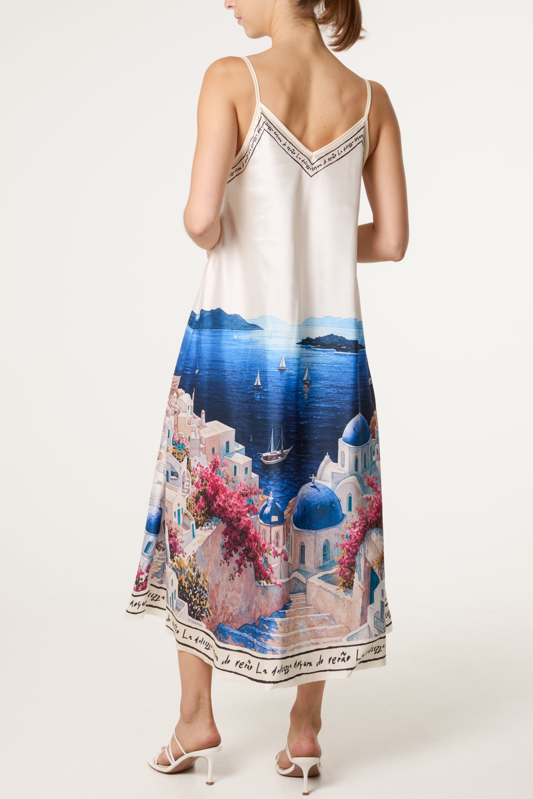 Santorini Satin Cami Midi Dress