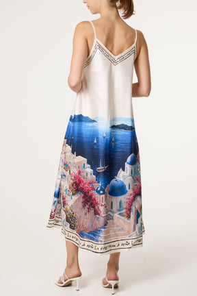 Santorini Satin Cami Midi Dress