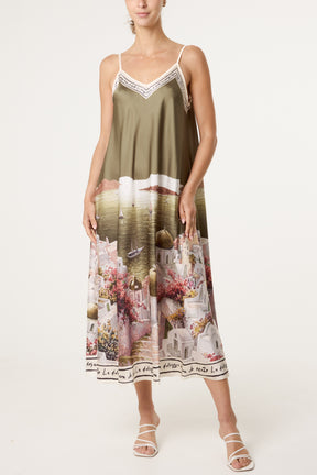 Santorini Satin Cami Midi Dress