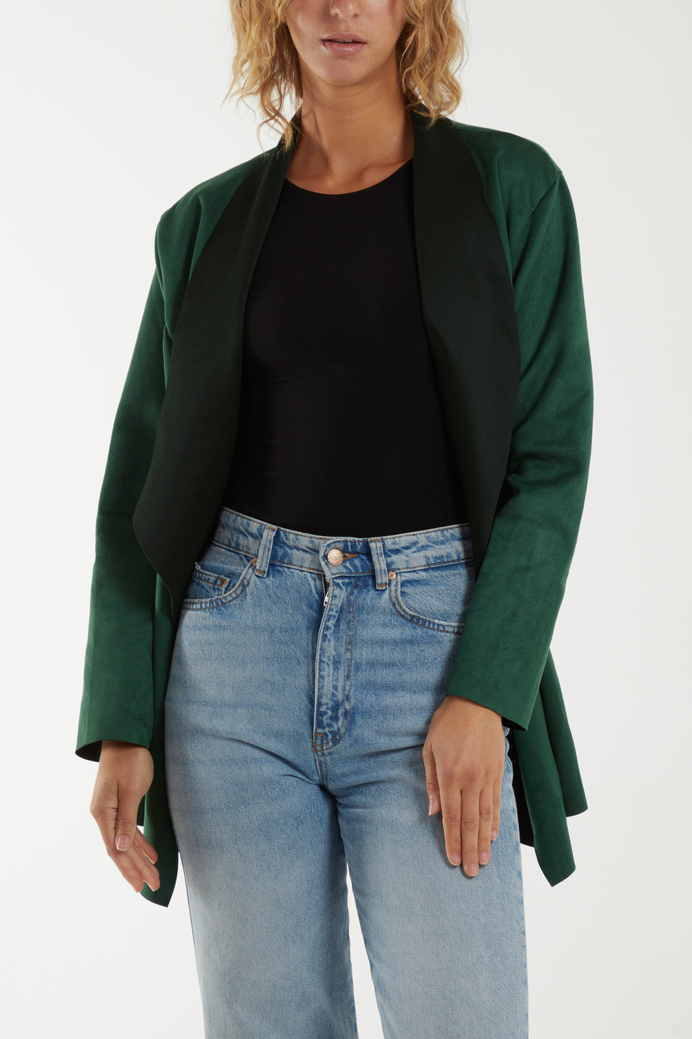 Faux Suede Swing Jacket