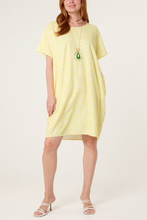 Leopard Print Necklace Jersey Fabric Dress