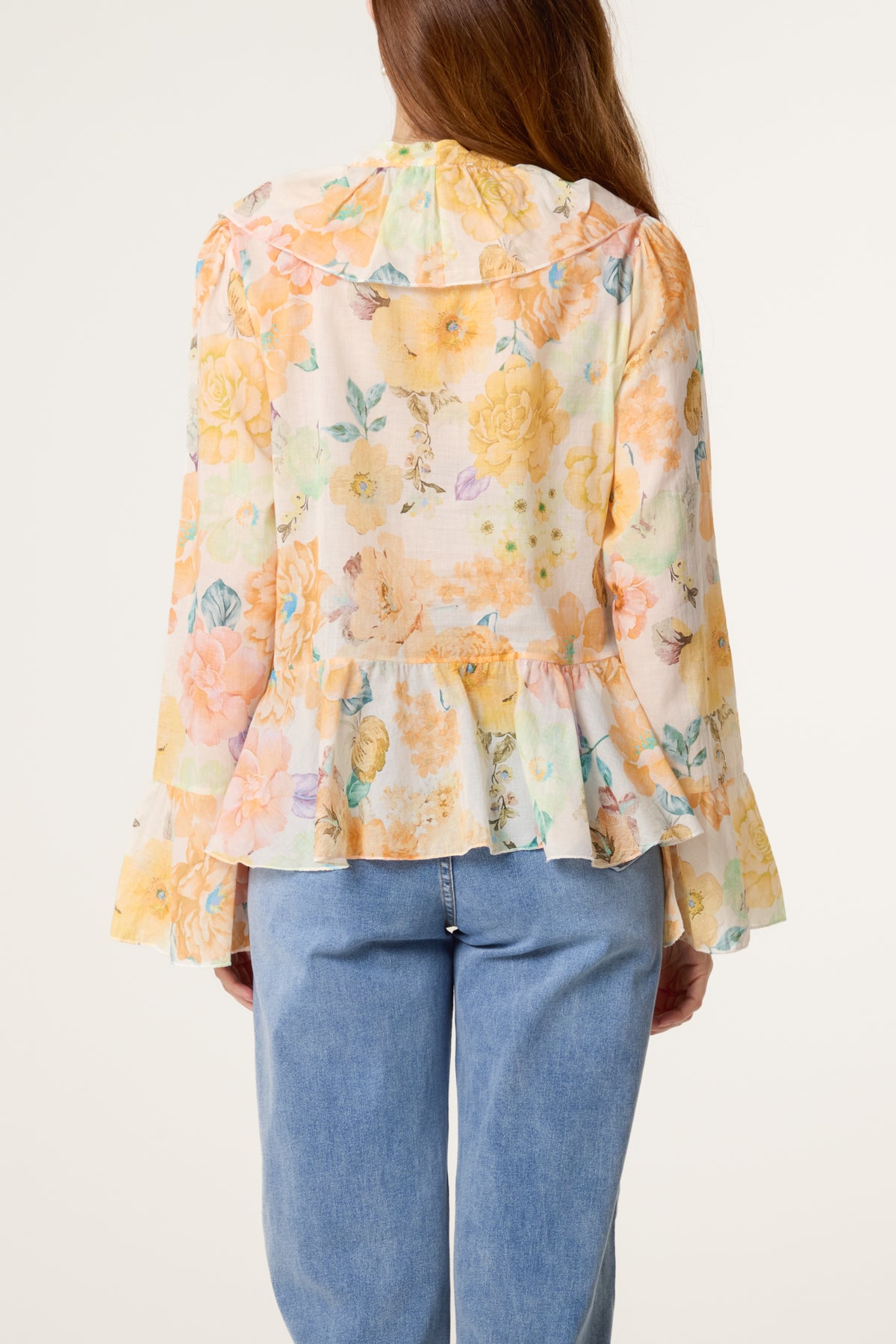 Floral Ruffle Design Blouse