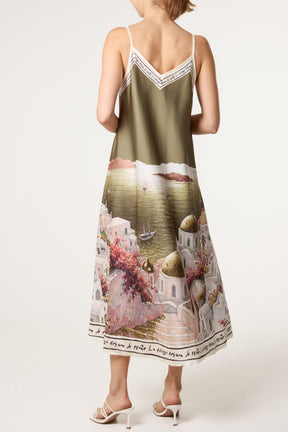 Santorini Satin Cami Midi Dress