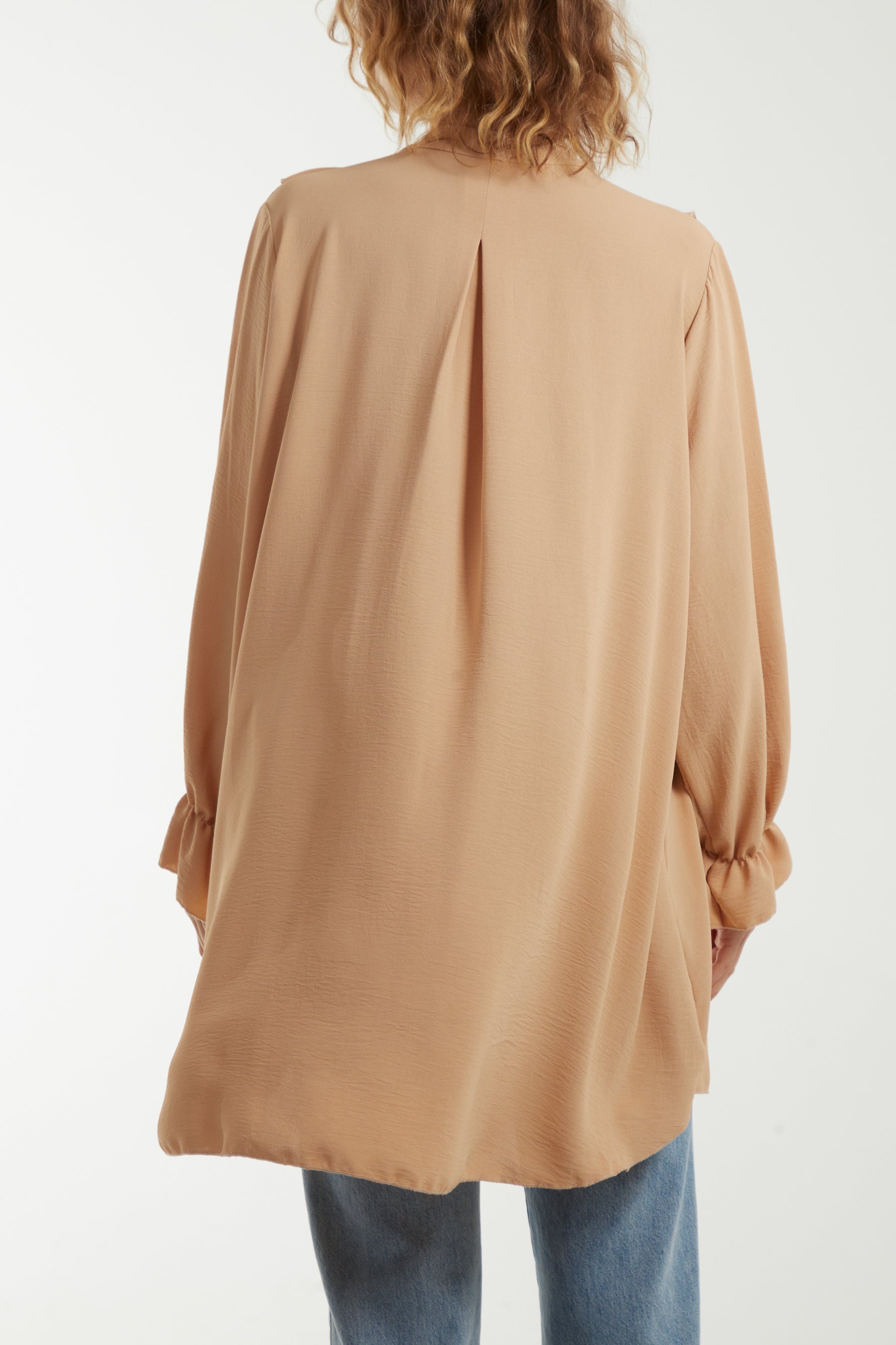 Flounce Poly Crepe Oversized Shirt