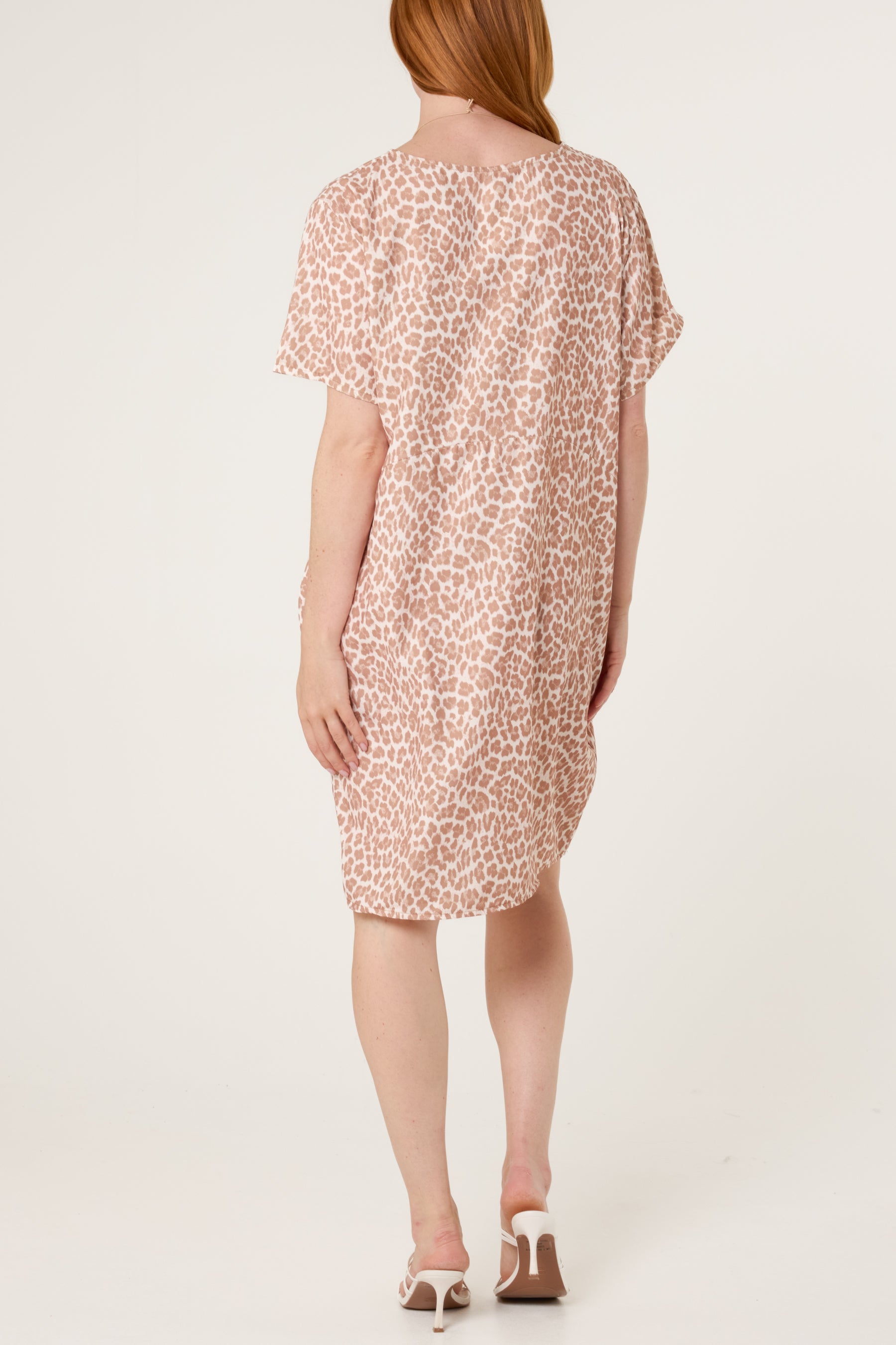 Leopard Print Necklace Jersey Fabric Dress