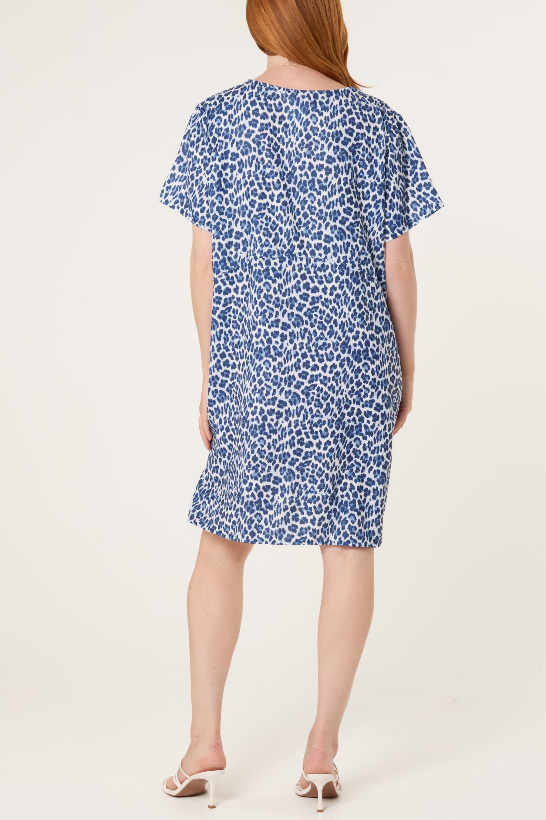 Leopard Print Necklace Jersey Fabric Dress