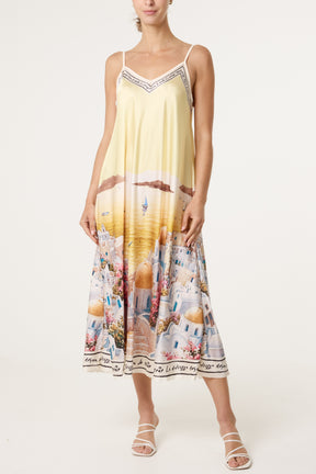 Santorini Satin Cami Midi Dress